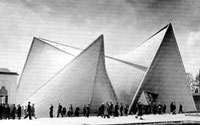 Le  paraboloïde hyperbolique du Pavillon Philips - Expo universelle de Bruxelles - 1958